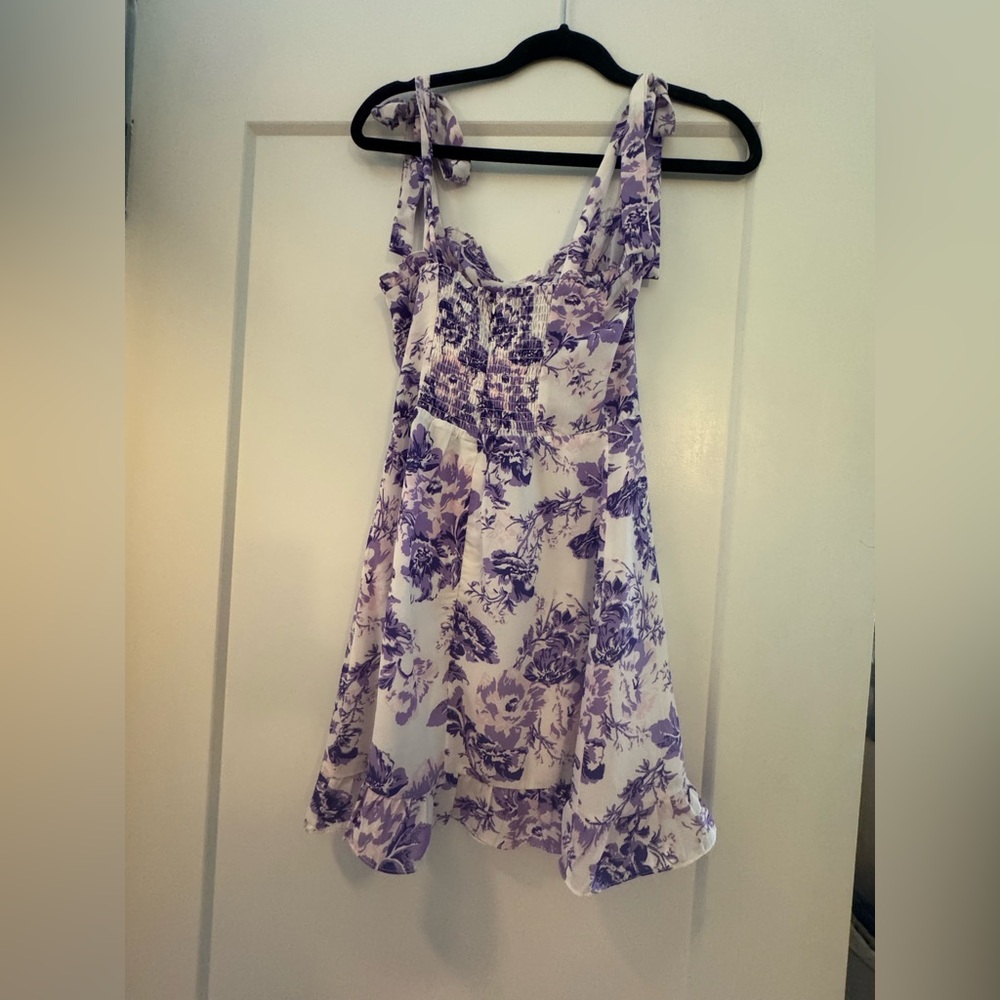 Aqua Purple and White Floral Dress size small new without tags